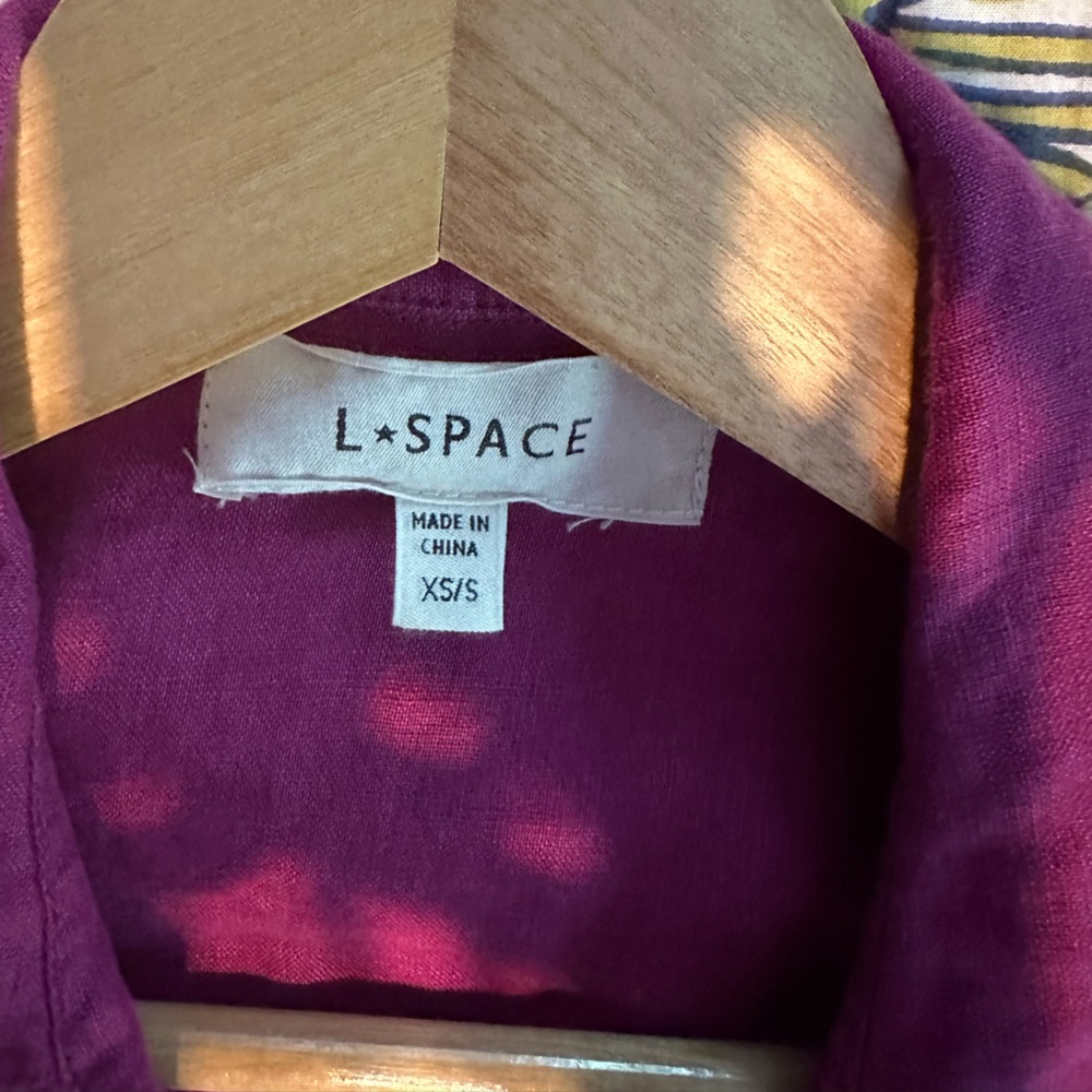 l*space Magenta linen Rio Tunic (xs-s) & Shorts (med) Set - Picture 5 of 8